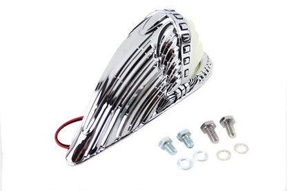 V-Twin Indian Face Front Fender Lamp Chrome with White Lens - 12 Volt Motorcycle Fender Light by V-Twin