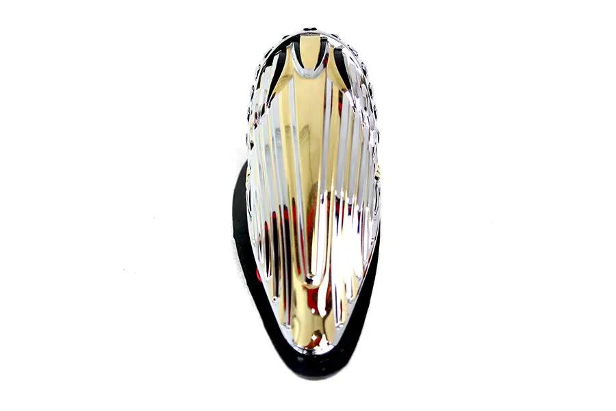 V-Twin 78658G 12 Volt Indian Head Front Fender Lamp with Chrome and Gold Finish by V-Twin
