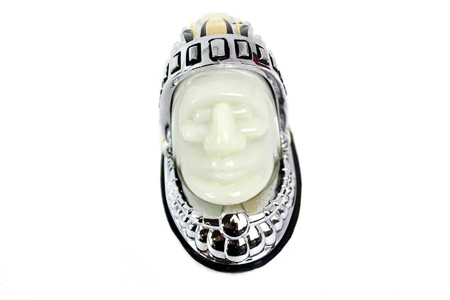 V-Twin 78658G 12 Volt Indian Head Front Fender Lamp with Chrome and Gold Finish by V-Twin