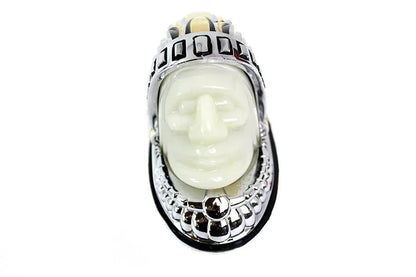 V-Twin 78658G 12 Volt Indian Head Front Fender Lamp with Chrome and Gold Finish by V-Twin