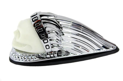 V-Twin 78659 Skull Head Front Fender Lamp with Chrome Finish by V-Twin