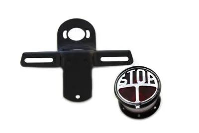 V-Twin Chrome Round Stop Lamp Kit with Black Mounting Bracket - 12V Bulb by V-Twin