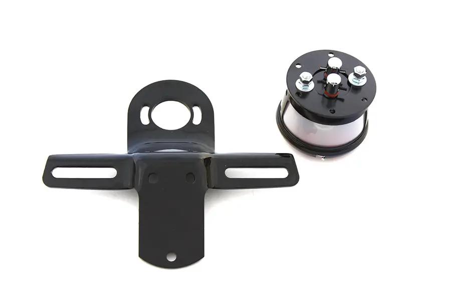 V-Twin Chrome Round Stop Lamp Kit with Black Mounting Bracket - 12V Bulb by V-Twin