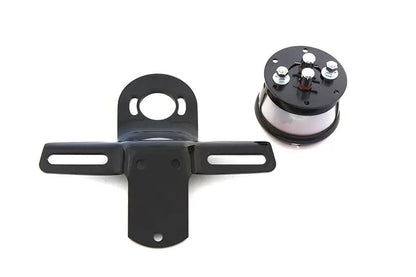 V-Twin Chrome Round Stop Lamp Kit with Black Mounting Bracket - 12V Bulb by V-Twin