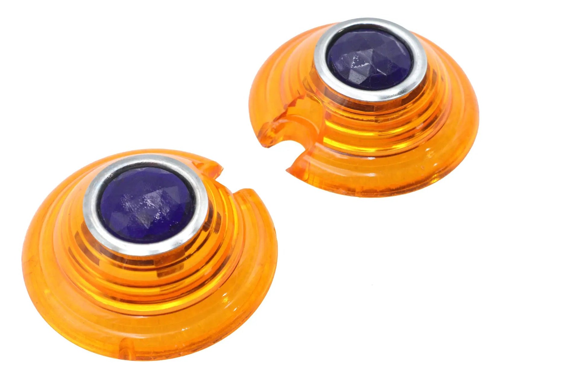 Wyatt Gatling Marker Lamp Lens Amber with Blue Dot Bullet Style - Set of Two by Wyatt Gatling