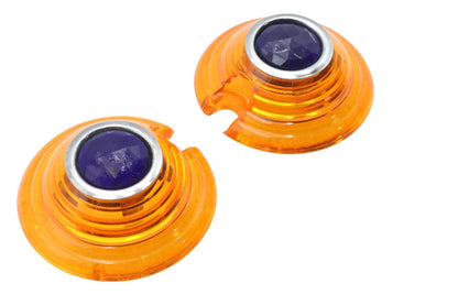 Wyatt Gatling Marker Lamp Lens Amber with Blue Dot Bullet Style - Set of Two by Wyatt Gatling