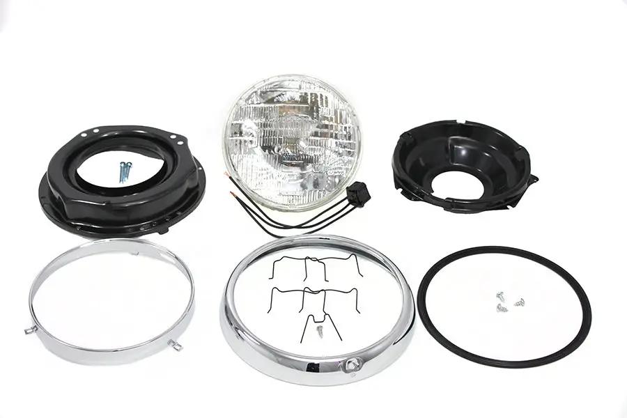 Wyatt Gatling 7 Inch Headlamp Assembly Seal Beam for Harley Davidson FL Models by Wyatt Gatling