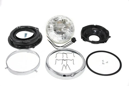 Wyatt Gatling 7 Inch Headlamp Assembly Seal Beam for Harley Davidson FL Models by Wyatt Gatling