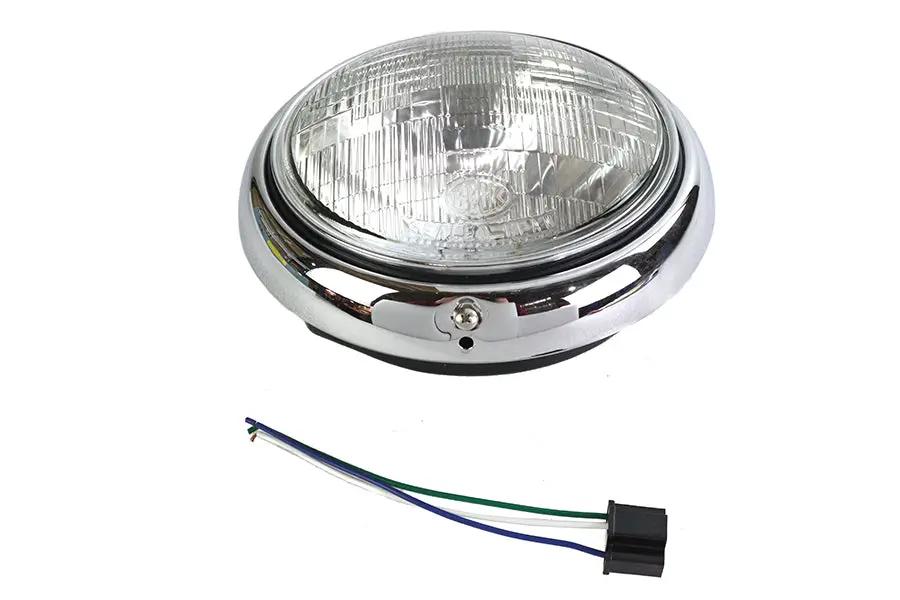Wyatt Gatling 7 Inch Headlamp Assembly Seal Beam for Harley Davidson FL Models by Wyatt Gatling