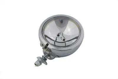 V-Twin 4-1/2 inch Chrome Spotlamp Assembly with Clear 6 Volt Bulb by V-Twin