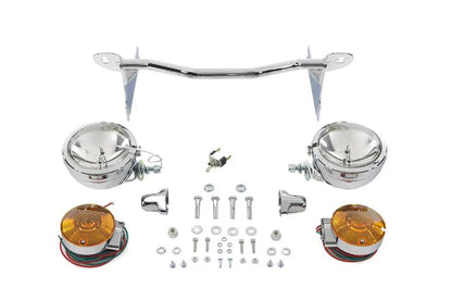 V-Twin Chrome Spotlamp Kit with Amber Turn Signal Set for Harley Davidson FLHR (1994-2003) by V-Twin