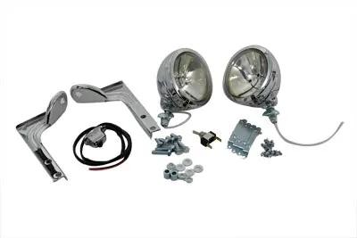 V-Twin Clear Pursuit Spotlamp Kit for Harley Davidson FL 1948-1957 by V-Twin
