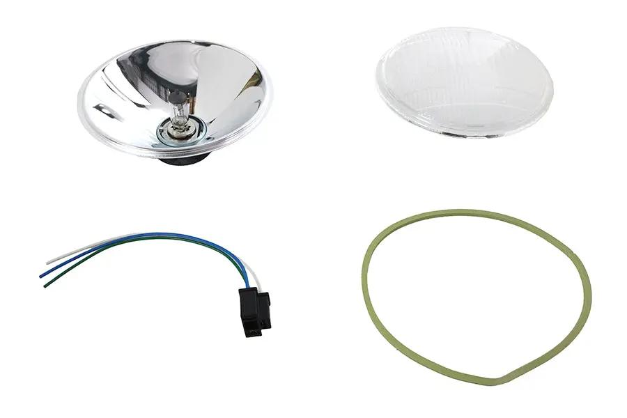 Wyatt Gatling Spring Fork H-4 Headlamp Unit – 6-1/2 Inch Round Decorative Headlamp for Show Use by Wyatt Gatling