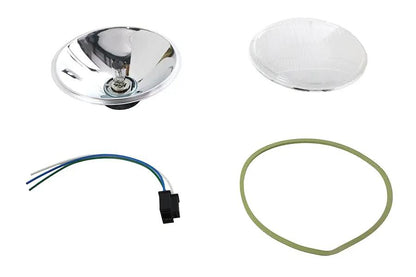 Wyatt Gatling Spring Fork H-4 Headlamp Unit – 6-1/2 Inch Round Decorative Headlamp for Show Use by Wyatt Gatling