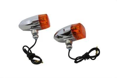 Wyatt Gatling Chrome Snake Eye Marker Lamp Set Amber - 12-6038A by Wyatt Gatling