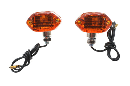Wyatt Gatling Chrome Snake Eye Marker Lamp Set Amber - 12-6038A by Wyatt Gatling