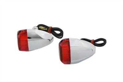 Wyatt Gatling Chrome Snake Eye Marker Lamp Set Red – 2-1/4 inch Decorative Turn Signal Lights by Wyatt Gatling