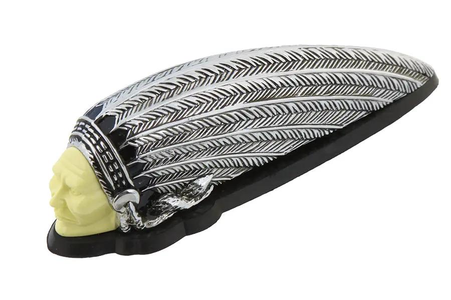 Wyatt Gatling 33-2194 Indian Face Front Fender Lamp - 12V White Metal Shell, Ready to Install by Wyatt Gatling