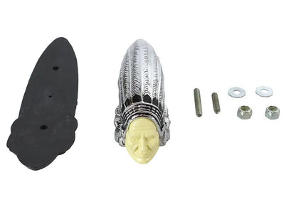 Wyatt Gatling 33-2194 Indian Face Front Fender Lamp - 12V White Metal Shell, Ready to Install by Wyatt Gatling