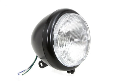 Wyatt Gatling Black 5-3/4 inch Round Headlamp Assembly for Harley Davidson FXSTS by Wyatt Gatling