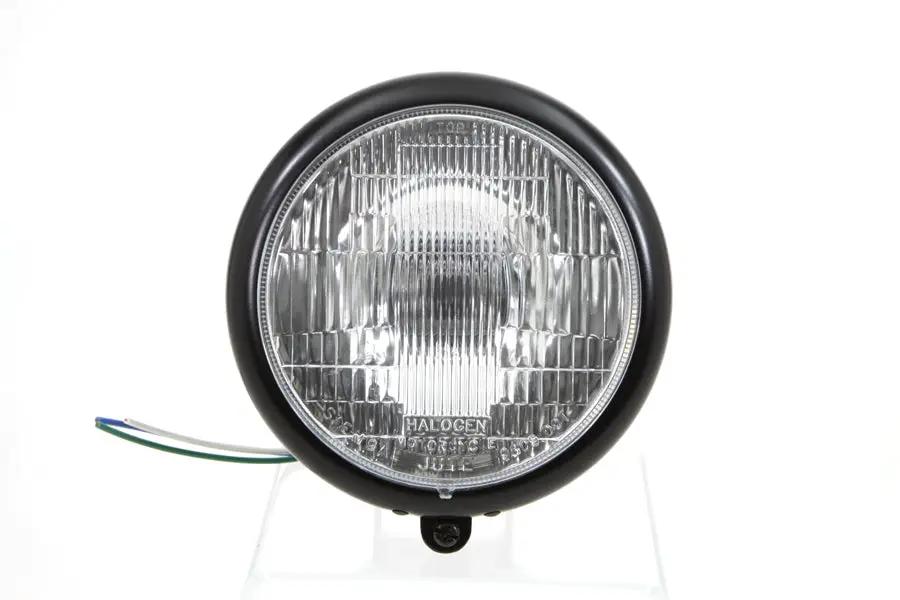 Wyatt Gatling Black 5-3/4 inch Round Headlamp Assembly for Harley Davidson FXSTS by Wyatt Gatling