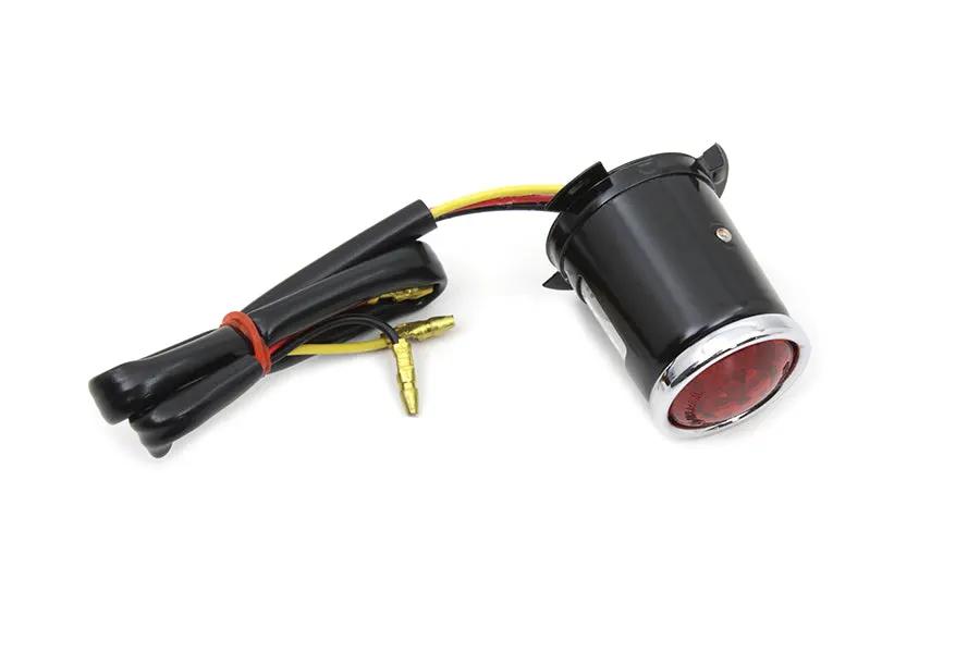 Wyatt Gatling 20-5513LEDE-A Black 1-Inch Round LED Tail Lamp with Chrome Rim and Red Lens by Wyatt Gatling