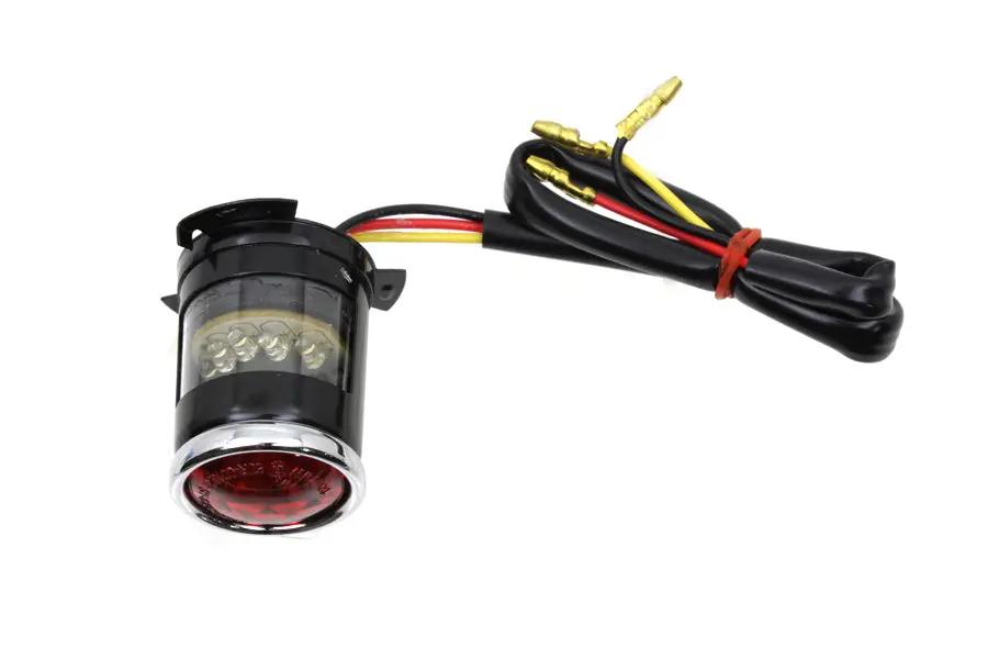 Wyatt Gatling 20-5513LEDE-A Black 1-Inch Round LED Tail Lamp with Chrome Rim and Red Lens by Wyatt Gatling