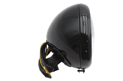 Wyatt Gatling 7 Inch Headlamp Assembly H-4 Type Black for Harley Davidson FLST by Wyatt Gatling
