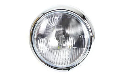 V-Twin 7 Inch 6 Volt LED Glide Headlamp Chrome for Harley Davidson FL Models by V-Twin