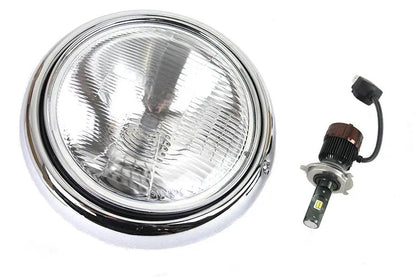 V-Twin 7 Inch LED/H-4 Headlamp Unit for Harley Davidson FL Models by V-Twin