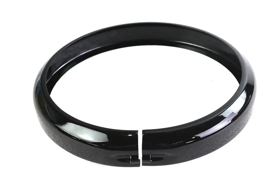 V-Twin Outer Headlamp Trim Rim Black for Harley Davidson FLDE and FLHC (Part #78962) by V-Twin