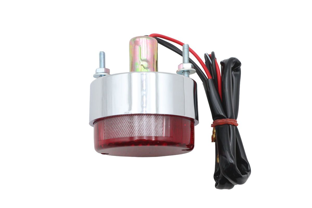 V-Twin 77702A Round Tail Lamp Assembly with Red Lens