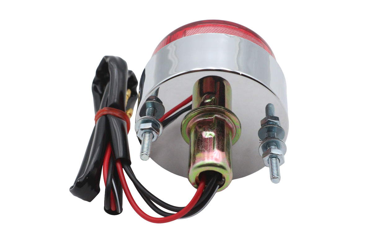 V-Twin 77702A Round Tail Lamp Assembly with Red Lens