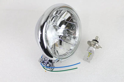 V-Twin 5-3/4 inch Bates Style 6 Volt LED Headlamp Chrome - Eyelet Mounting by V-Twin