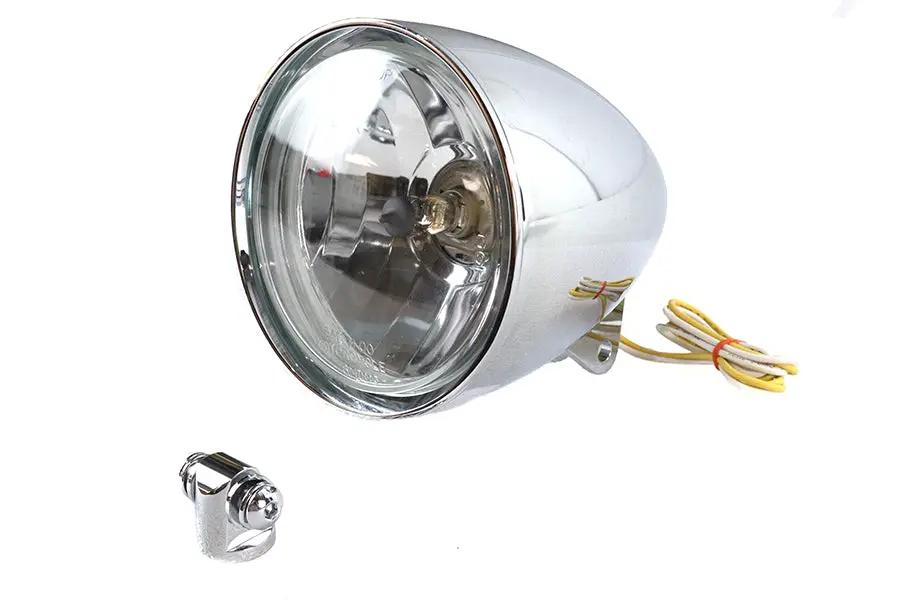 V-Twin Factory Sample 5-3/4 inch Chrome Rocket Style Headlamp - Pre-Production Decorative Part by V-Twin