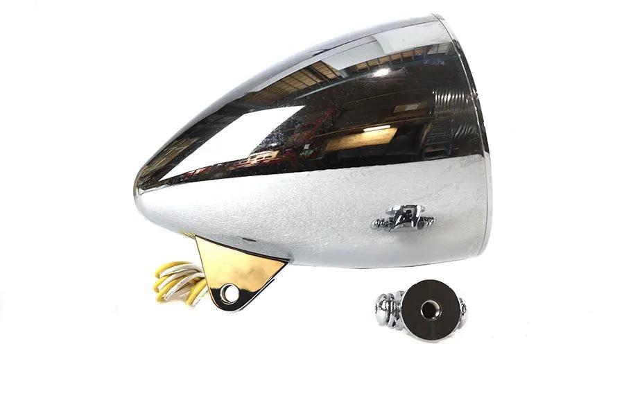 V-Twin Factory Sample 5-3/4 inch Chrome Rocket Style Headlamp - Pre-Production Decorative Part by V-Twin