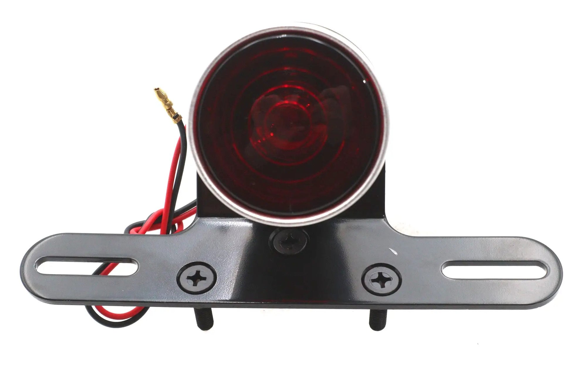 V-Twin 62273 2 Inch Round Vintage Tail Lamp with Black Finish and Red Lens by V-Twin