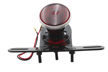 V-Twin 62273 2 Inch Round Vintage Tail Lamp with Black Finish and Red Lens by V-Twin
