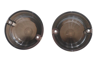 V-Twin Bullistic Turn Signal Lenses Smoke – Bullet Style, 83mm Diameter for Harley Davidson FL Models by V-Twin