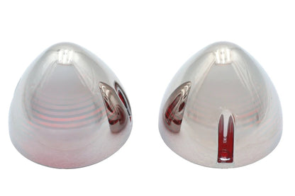 V-Twin Bullistic Turn Signal Lenses with Red Bulb Cover for Harley Davidson FL - 83mm Diameter by V-Twin