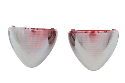 V-Twin Bullistic Turn Signal Lenses with Red Bulb Cover for Harley Davidson FL - 83mm Diameter by V-Twin