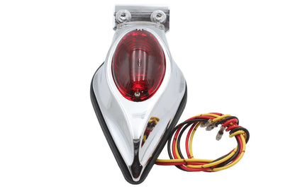 Wyatt Gatling Chrome Teardrop Bulb Tail Lamp Assembly with Red Lens - 20-6580 by Wyatt Gatling