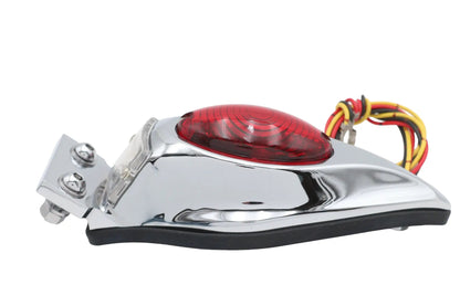 Wyatt Gatling Chrome Teardrop Bulb Tail Lamp Assembly with Red Lens - 20-6580 by Wyatt Gatling