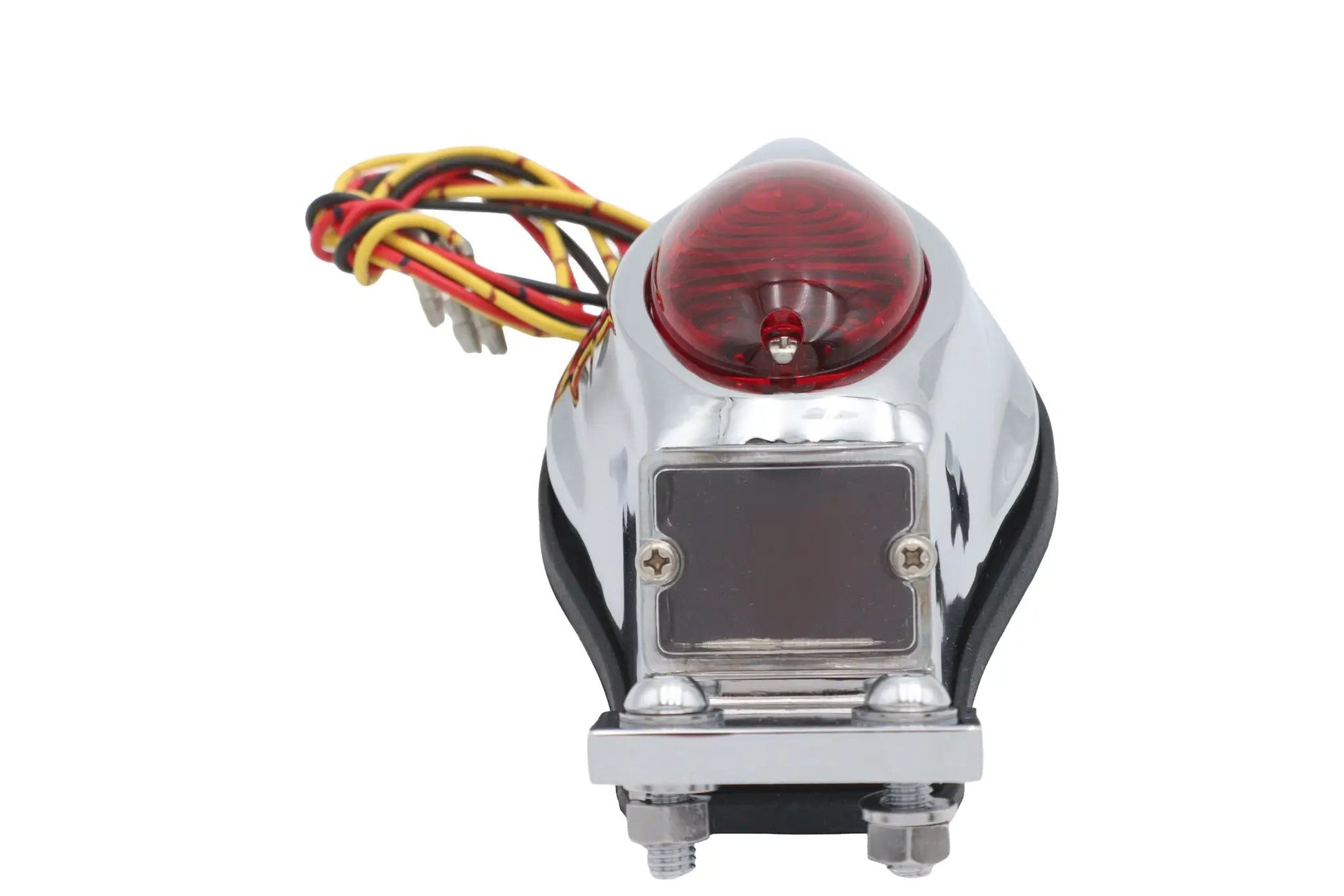Wyatt Gatling Chrome Teardrop Bulb Tail Lamp Assembly with Red Lens - 20-6580 by Wyatt Gatling