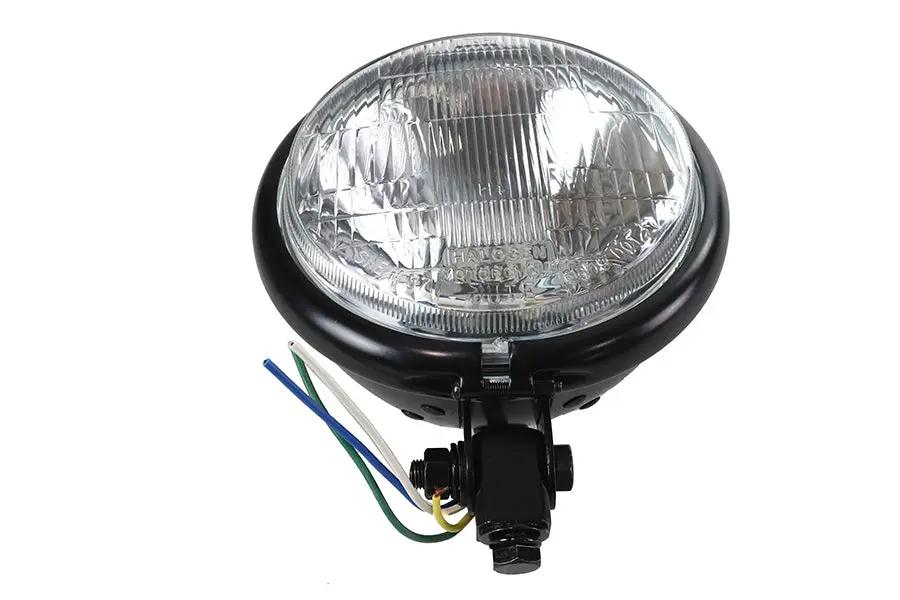 Wyatt Gatling 20-6002BDH 5-3/4 Inch Black Round Headlamp with Bates Mount and Glass Composite Beam by Wyatt Gatling