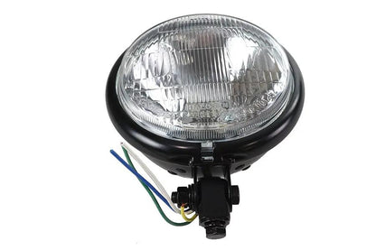 Wyatt Gatling 20-6002BDH 5-3/4 Inch Black Round Headlamp with Bates Mount and Glass Composite Beam by Wyatt Gatling