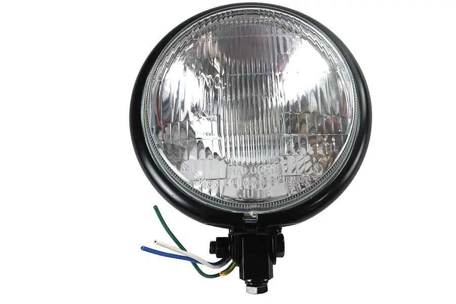 Wyatt Gatling 20-6002BDH 5-3/4 Inch Black Round Headlamp with Bates Mount and Glass Composite Beam by Wyatt Gatling