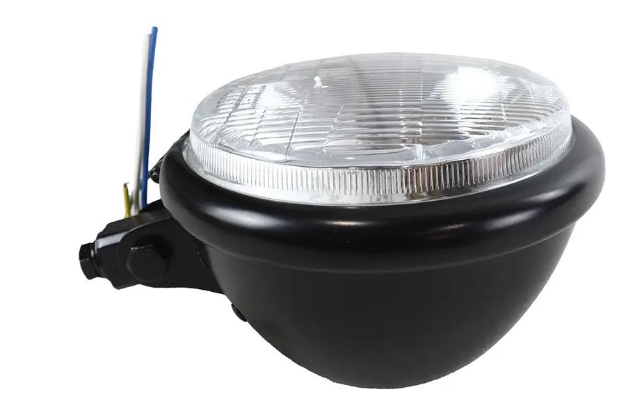 Wyatt Gatling 20-6002BDH 5-3/4 Inch Black Round Headlamp with Bates Mount and Glass Composite Beam by Wyatt Gatling