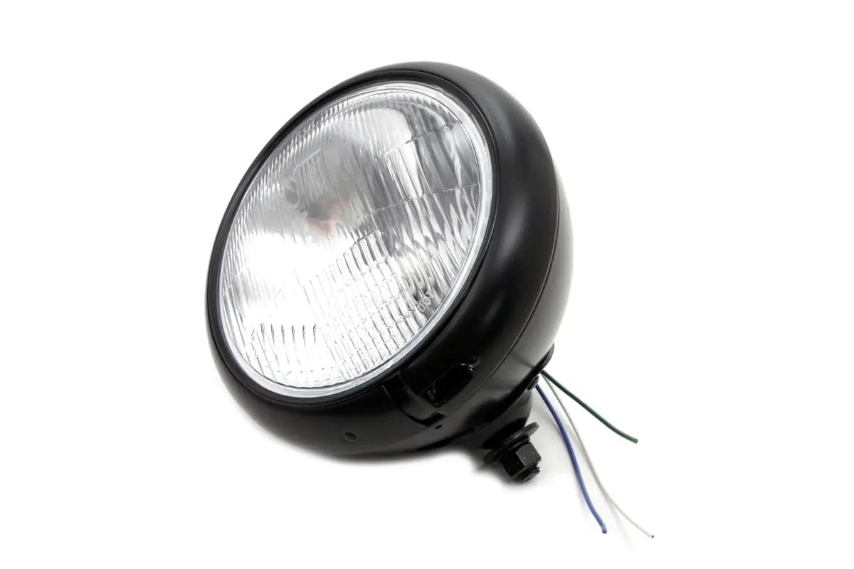 Wyatt Gatling 20-6004HMB 7 Inch Headlamp Assembly with H-4 Type Bulb for Harley Davidson FL (1949-1958) by Wyatt Gatling