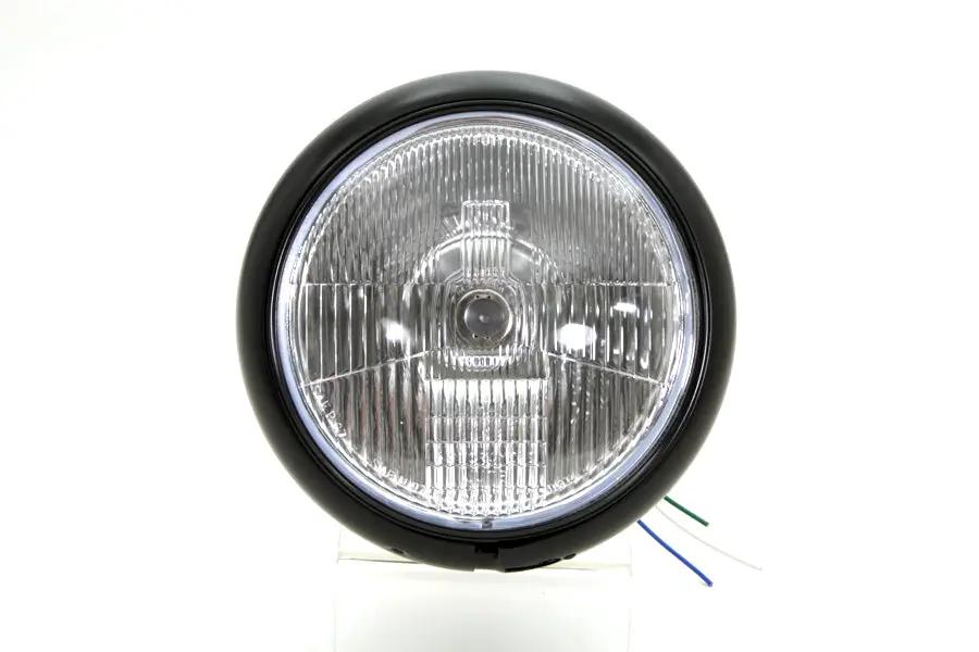 Wyatt Gatling 20-6004HMB 7 Inch Headlamp Assembly with H-4 Type Bulb for Harley Davidson FL (1949-1958) by Wyatt Gatling